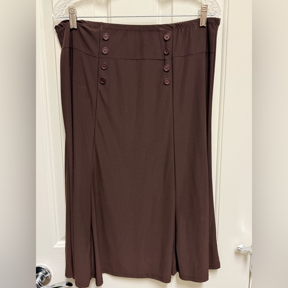 Jason Maxwell Chocolate Brown A-Line Skirt